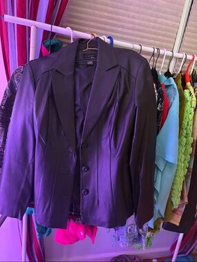 East 5th Women's Black Leather Blazer